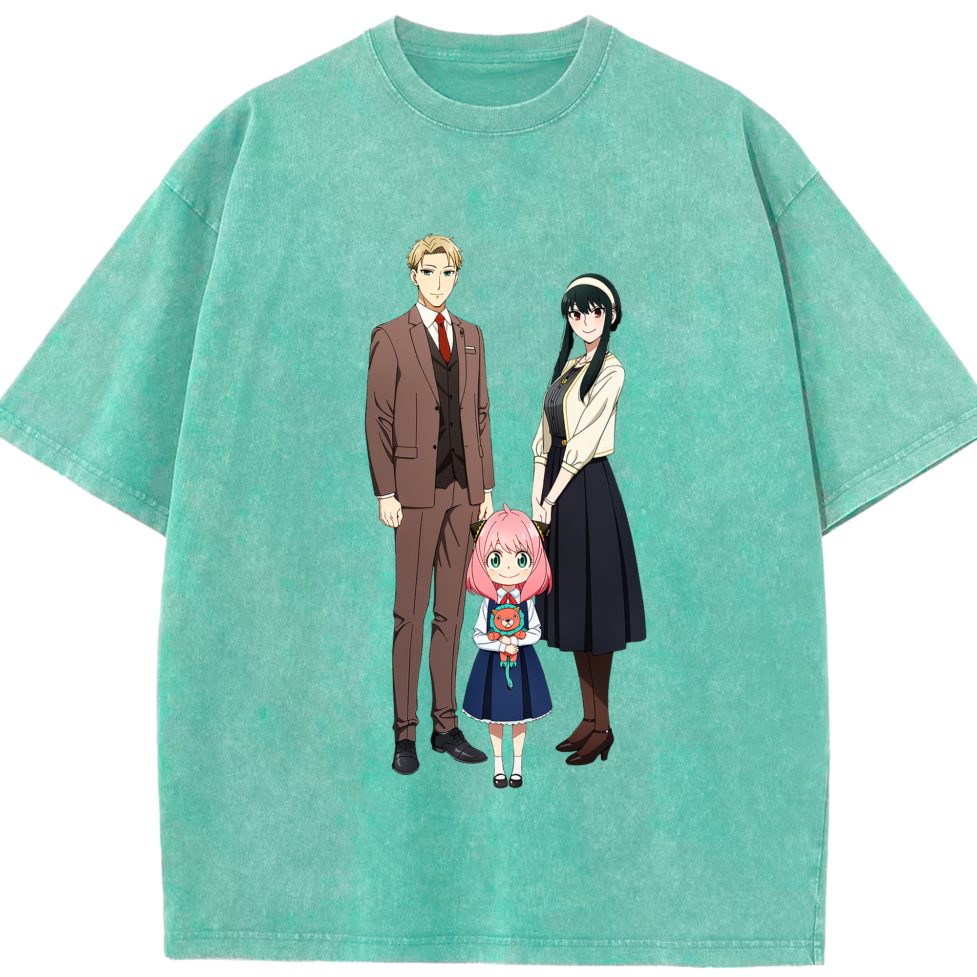 （画像用） SPY×FAMILY间谍家家酒 綿100% ヴィンテージ風 半袖Tシャツ（フロントプリント）